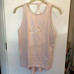 Calia Light Pink Tank Top with Cross Detail
